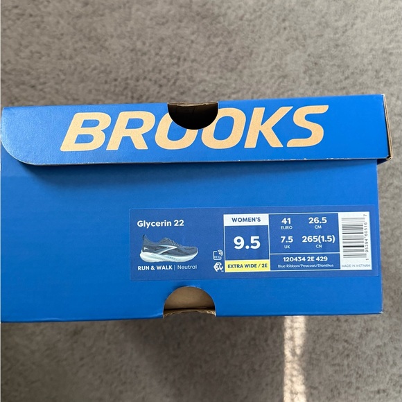 NWT Brooks Womens Glycerin 22 Running Shoes - Deep Purple with Blue Accents - Picture 9 of 10